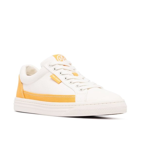 Tory Burch Shoes - Tory Burch $198 80031 Classic Court Sneaker Ivory Canvas / Curry Yellow NWT